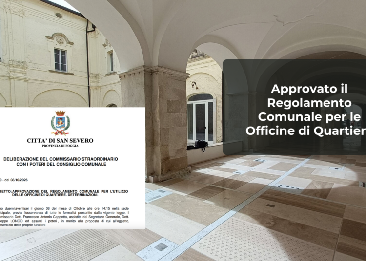 OFFICINE DI QUARTIERE: APPROVATO IL REGOLAMENTO COMUNALE.